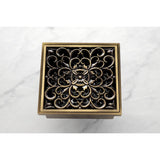 Watercourse 4-Inch Square Grid Shower Drain with Hair Catcher
