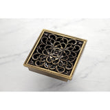 Watercourse 4-Inch Square Grid Shower Drain with Hair Catcher