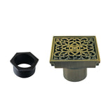 Watercourse 4-Inch Square Grid Shower Drain with Hair Catcher