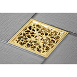 Watercourse 4-Inch Square Grid Shower Drain with Hair Catcher