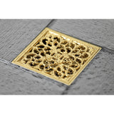 Watercourse 4-Inch Square Grid Shower Drain with Hair Catcher