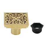 Watercourse 4-Inch Square Grid Shower Drain with Hair Catcher