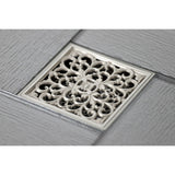 Watercourse 4-Inch Square Grid Shower Drain with Hair Catcher