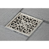 Watercourse 4-Inch Square Grid Shower Drain with Hair Catcher