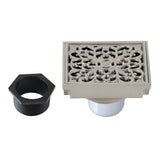 Watercourse 4-Inch Square Grid Shower Drain with Hair Catcher
