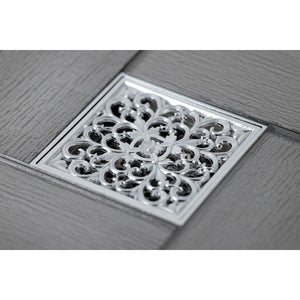 Watercourse 4-Inch Square Grid Shower Drain with Hair Catcher