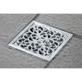Watercourse 4-Inch Square Grid Shower Drain with Hair Catcher