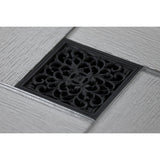 Watercourse 4-Inch Square Grid Shower Drain with Hair Catcher