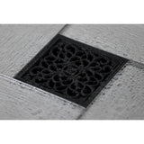 Watercourse 4-Inch Square Grid Shower Drain with Hair Catcher