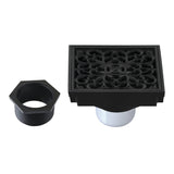 Watercourse 4-Inch Square Grid Shower Drain with Hair Catcher