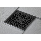 Watercourse 4-Inch Square Grid Shower Drain with Hair Catcher