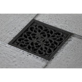 Watercourse 4-Inch Square Grid Shower Drain with Hair Catcher