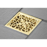 Watercourse 4-Inch Square Grid Shower Drain with Hair Catcher