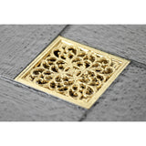 Watercourse 4-Inch Square Grid Shower Drain with Hair Catcher