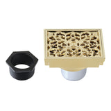 Watercourse 4-Inch Square Grid Shower Drain with Hair Catcher