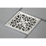 Watercourse 4-Inch Square Grid Shower Drain with Hair Catcher