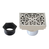 Watercourse 4-Inch Square Grid Shower Drain with Hair Catcher