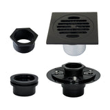 Watercourse 4-Inch Square Brass Shower Drain