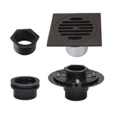 Watercourse 4-Inch Square Brass Shower Drain