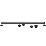 Watercourse 72-Inch Stainless Steel Linear Shower Drain with Reversible Tile Insert and Flat Grate, Drain with Base Flange and Hair Strainer