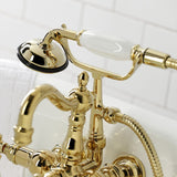 Heritage Three-Handle 2-Hole Tub Wall Mount Clawfoot Tub Faucet with Hand Shower