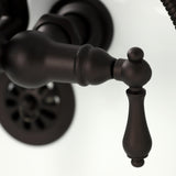 Heritage Three-Handle 2-Hole Tub Wall Mount Clawfoot Tub Faucet with Hand Shower