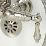 Heritage Three-Handle 2-Hole Tub Wall Mount Clawfoot Tub Faucet with Hand Shower