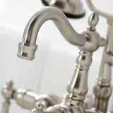 Heritage Three-Handle 2-Hole Tub Wall Mount Clawfoot Tub Faucet with Hand Shower