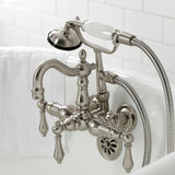 Heritage Three-Handle 2-Hole Tub Wall Mount Clawfoot Tub Faucet with Hand Shower