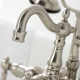 Heritage Three-Handle 2-Hole Tub Wall Mount Clawfoot Tub Faucet with Hand Shower