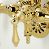 Vintage Three-Handle 2-Hole Tub Wall Mount Clawfoot Tub Faucet with Hand Shower