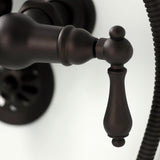 Vintage Three-Handle 2-Hole Tub Wall Mount Clawfoot Tub Faucet with Hand Shower