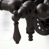 Vintage Three-Handle 2-Hole Tub Wall Mount Clawfoot Tub Faucet with Hand Shower