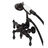 Vintage Three-Handle 2-Hole Tub Wall Mount Clawfoot Tub Faucet with Hand Shower