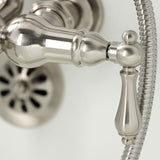 Vintage Three-Handle 2-Hole Tub Wall Mount Clawfoot Tub Faucet with Hand Shower