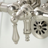 Vintage Three-Handle 2-Hole Tub Wall Mount Clawfoot Tub Faucet with Hand Shower