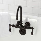 Vintage Two-Handle 2-Hole Tub Wall Mount Clawfoot Tub Faucet