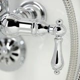 Vintage Three-Handle 2-Hole Tub Wall Mount Clawfoot Tub Faucet with Hand Shower