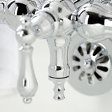 Vintage Three-Handle 2-Hole Tub Wall Mount Clawfoot Tub Faucet with Hand Shower