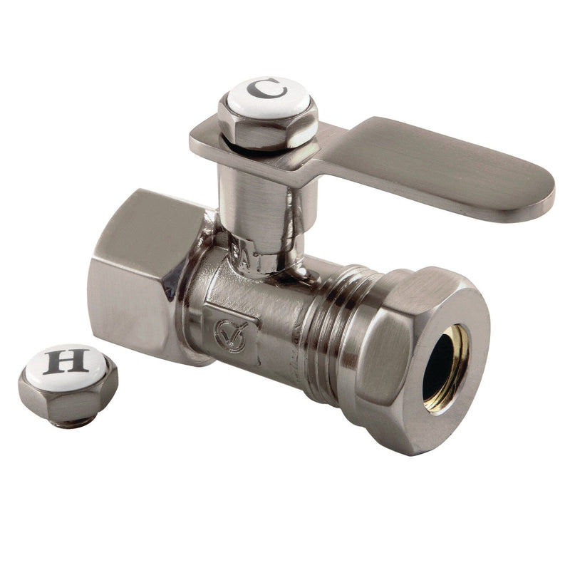 Whitaker 1/2-Inch FIP x 1/2-Inch or 7/16-Inch Slip Joint Quarter-Turn Straight Shut-Off Valve