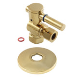 Concord 3/8-Inch FIP x 3/8-Inch O.D. Comp Quarter-Turn Angle Shut-Off Valve with Flange