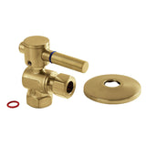 Concord 3/8-Inch FIP x 3/8-Inch O.D. Comp Quarter-Turn Angle Shut-Off Valve with Flange