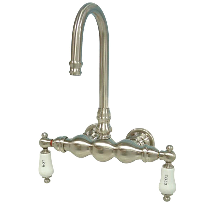 Vintage Two-Handle 2-Hole Tub Wall Mount Clawfoot Tub Faucet