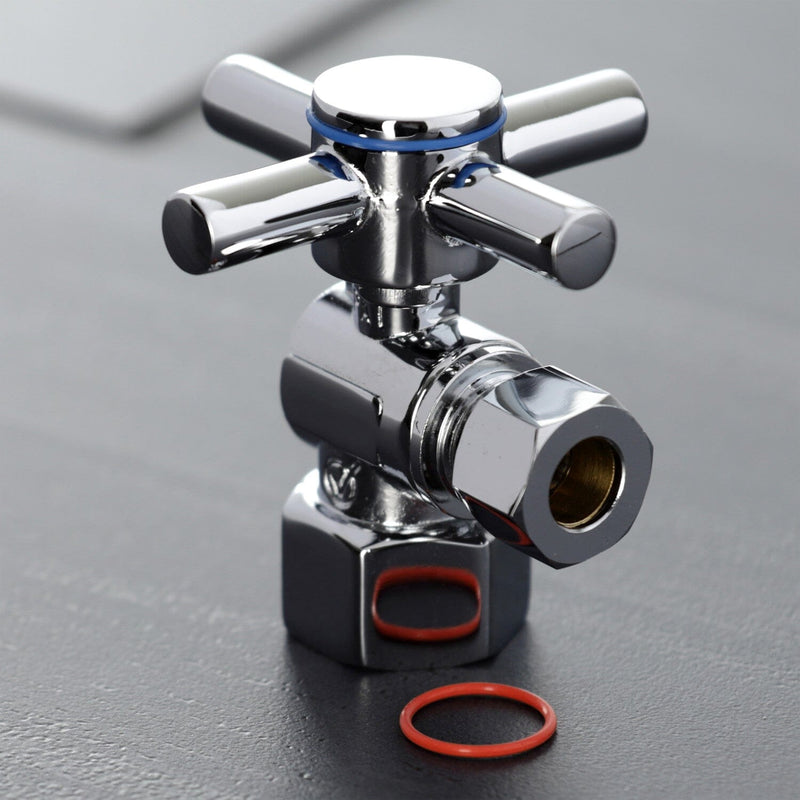 Concord 1/2-Inch FIP x 3/8-Inch O.D. Comp Quarter-Turn Angle Shut-Off Valve