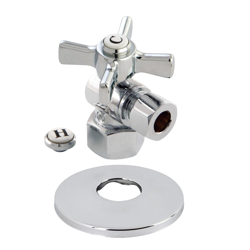 Millennium 1/2-Inch FIP x 3/8-Inch O.D. Comp Quarter-Turn Angle Shut-Off Valve with Flange