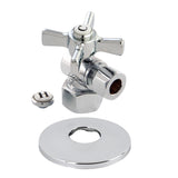 Millennium 1/2-Inch FIP x 3/8-Inch O.D. Comp Quarter-Turn Angle Shut-Off Valve with Flange