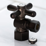 Vintage 1/2-Inch FIP x 3/8-Inch O.D. Comp Quarter-Turn Angle Shut-Off Valve