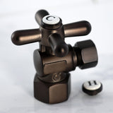 Vintage 1/2-Inch FIP x 3/8-Inch O.D. Comp Quarter-Turn Angle Shut-Off Valve