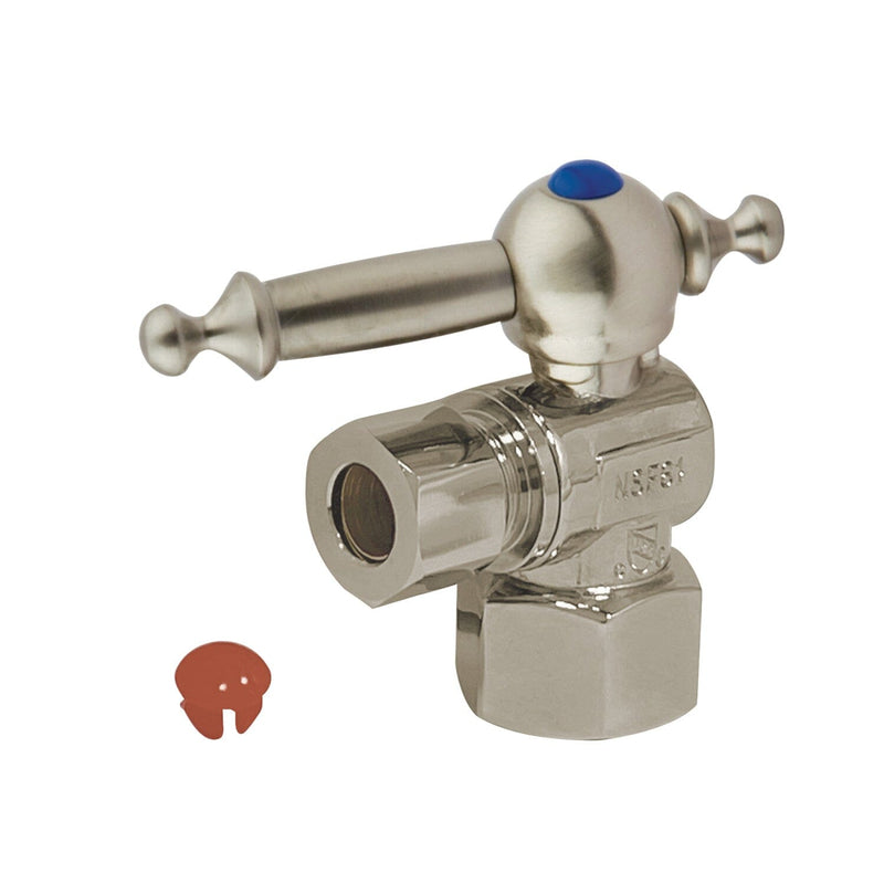 Vintage 1/2-Inch FIP x 3/8-Inch O.D. Comp Quarter-Turn Angle Shut-Off Valve