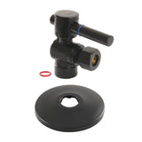 Concord 1/2-Inch Sweat x 3/8-Inch O.D. Comp Quarter-Turn Angle Shut-Off Valve with Flange